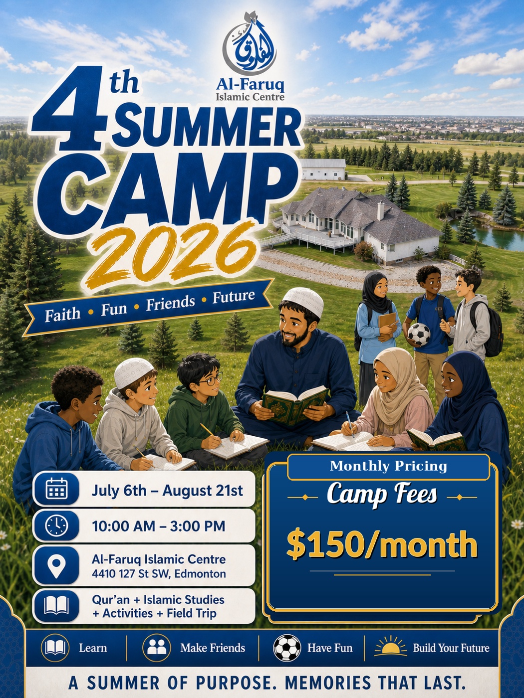 Al-Faruq Islamic Centre Summer Camp poster
