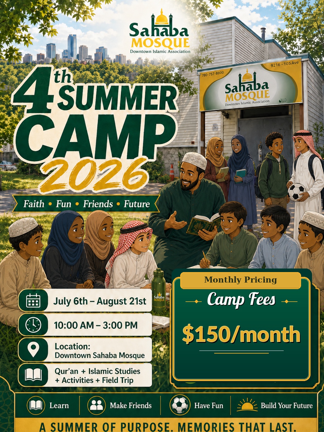Downtown Sahaba Mosque Summer Camp poster